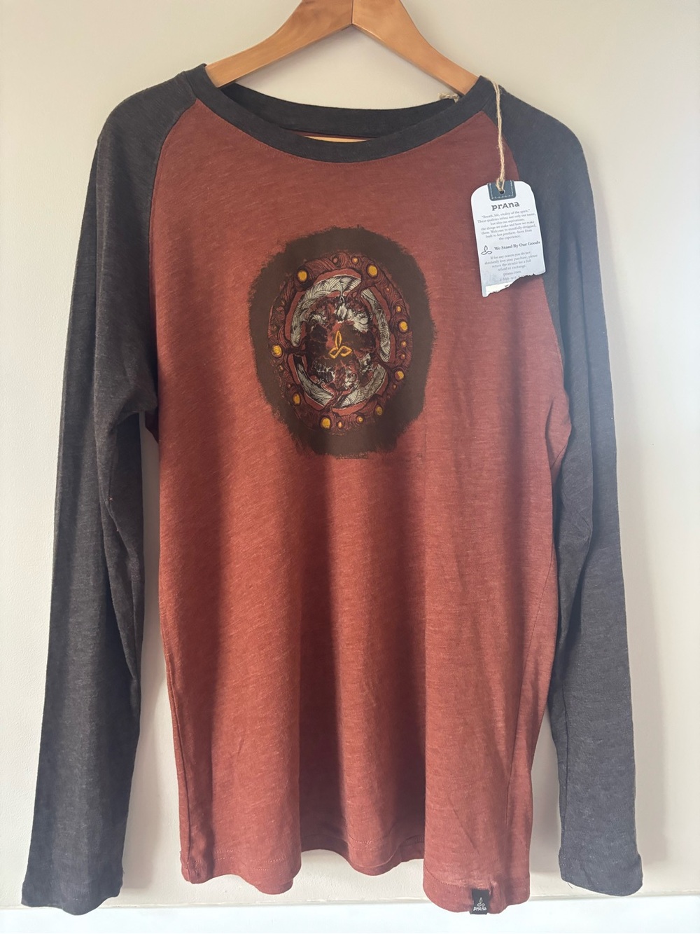 M - prAna dark brown / brown supersoft long sleeve